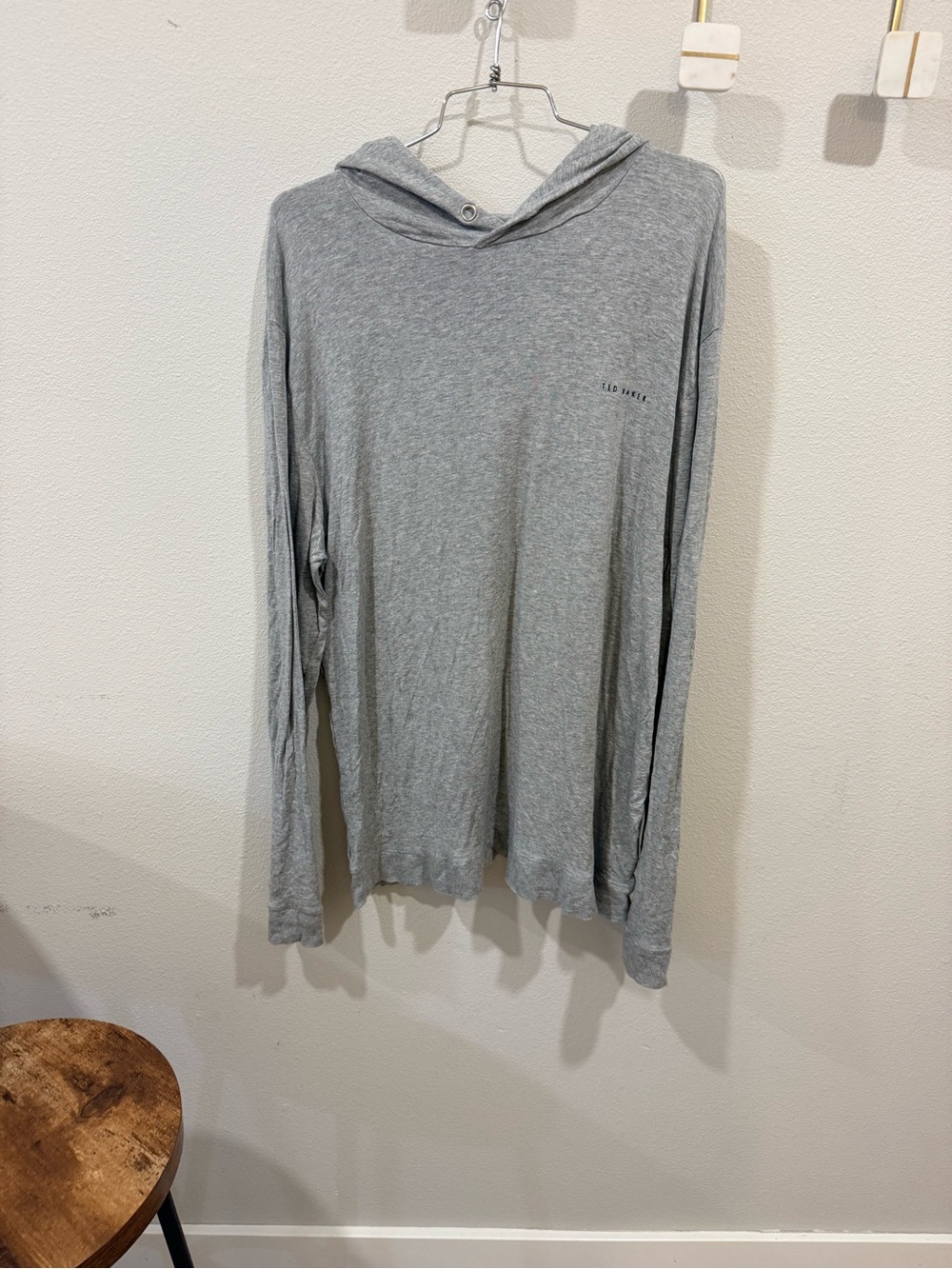 Ted baker Light Gray Men's Hooded Long-Sleeve Sweater